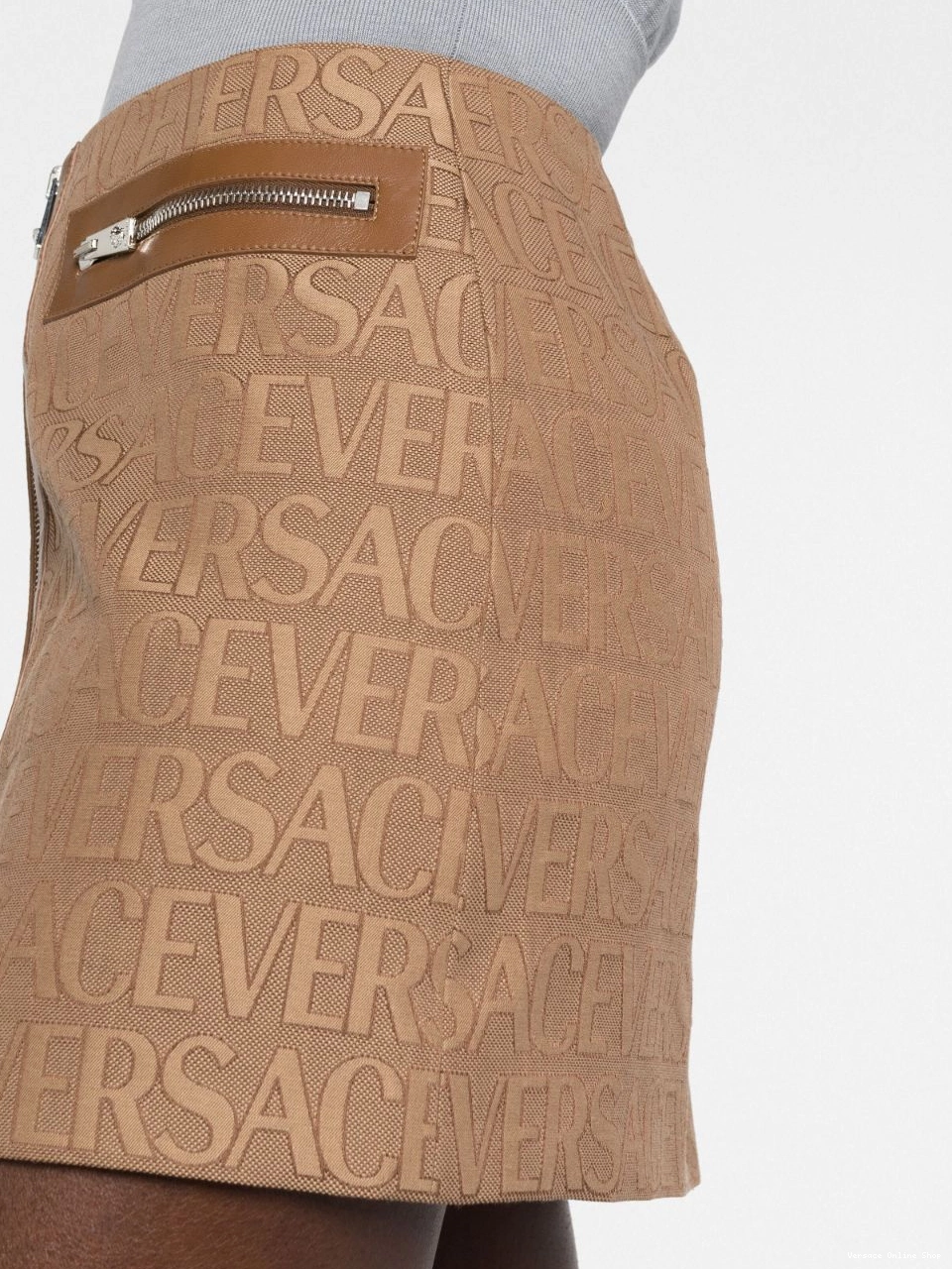 Affordable Women Allover leather-trim Versace miniskirt Versace 0502